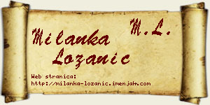 Milanka Lozanić vizit kartica